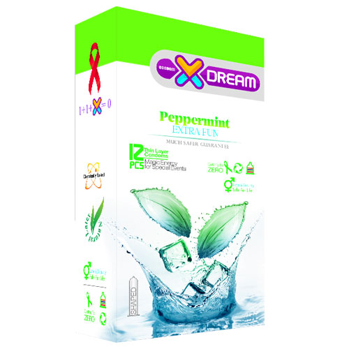 کاندوم خنک کننده ایکس دریم مدل Peppermint حاوی عطر نعنا