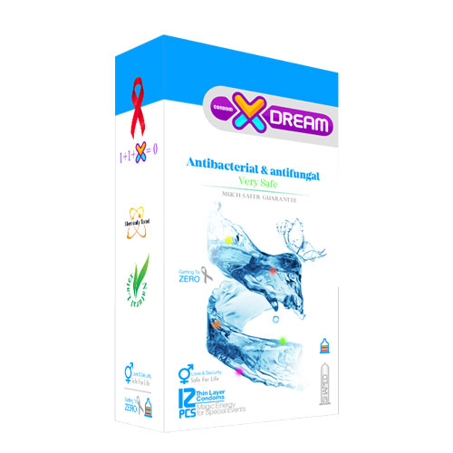 کاندوم آنتی باکتریال ایکس دریم مدل Antibacterial & antifungal ضد قارچ و باکتری