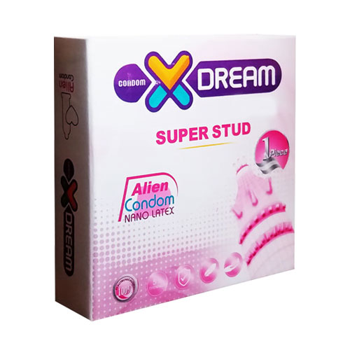 کاندوم فضایی دکمه دار ایکس دریم مدل SUPER STUD دارای خار های یک سانتی