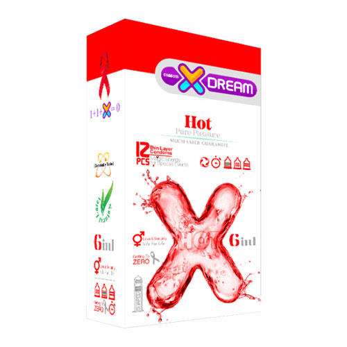 کاندوم هات ایکس دریم مدل Hot تنگ کننده خاردار و تاخیری