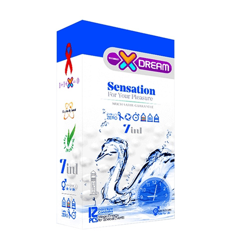 کاندوم حساس ایکس دریم مدل Sensation تعداد 12 عددی تاخیری خاردار و نازک