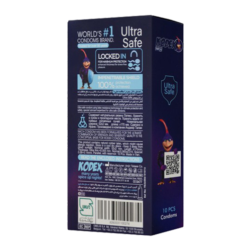 کاندو الترا سیف کدکس 10 عددی Kodex Condom Ultra Safe - تیبوکا